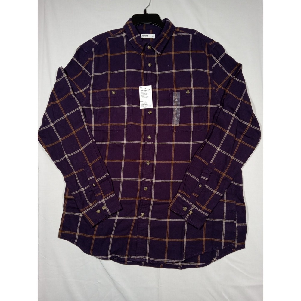 Sonoma Goods For Life Men's Supersoft Flannel XLarge Tall XLT Purple